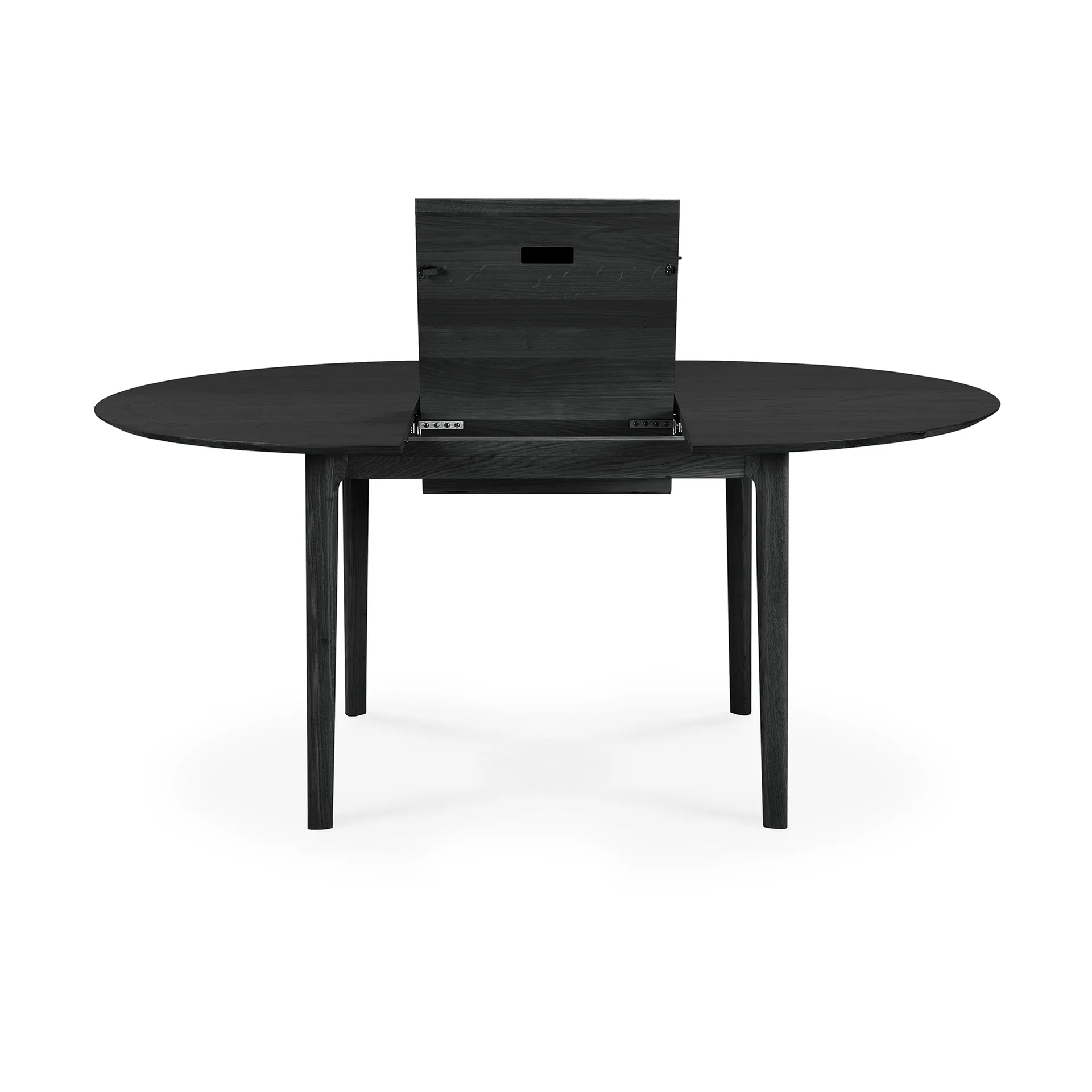 Mesa de comedor Bok ovalada 129/179x100x76 cm, Roble teñido negro Ethnicraft