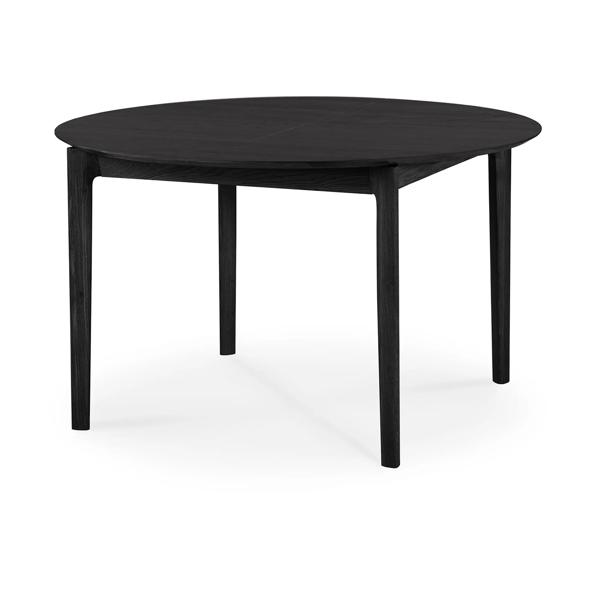 Mesa de comedor Bok ovalada 129/179x100x76 cm, Roble teñido negro Ethnicraft