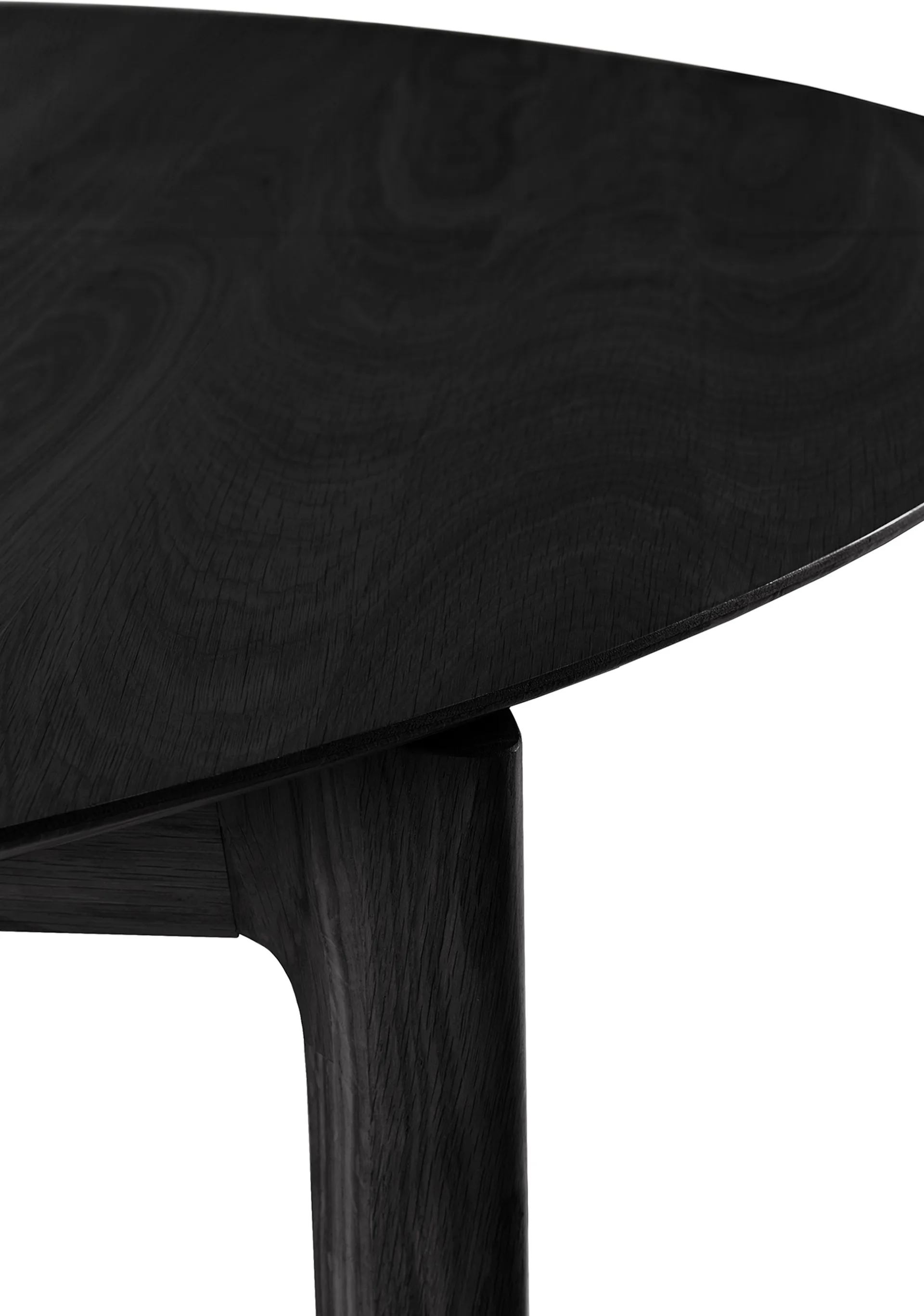 Mesa de comedor Bok ovalada 129/179x100x76 cm, Roble teñido negro Ethnicraft