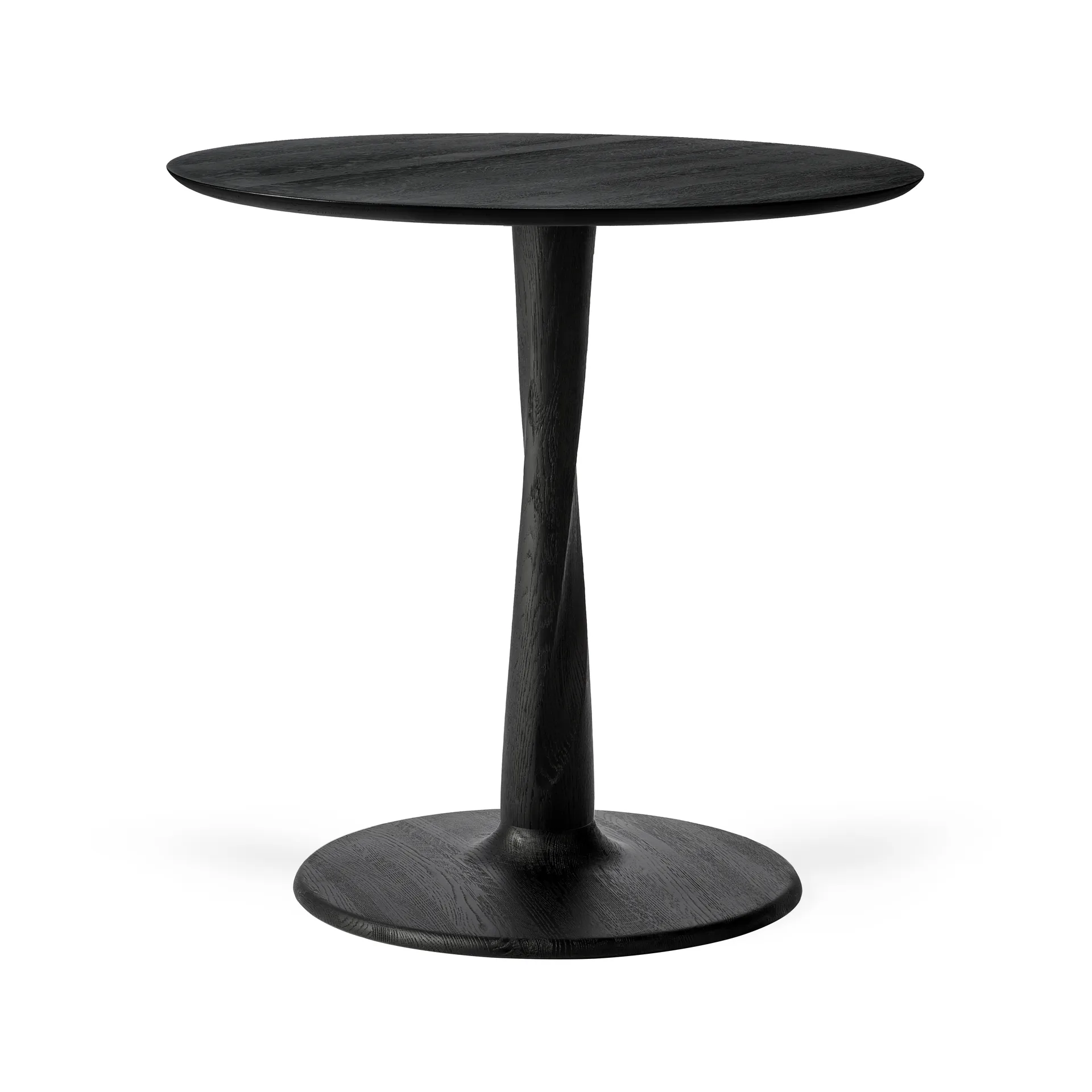 Mesa Torsion, Roble teñido en negro, Ø70 × 69 cm Ethnicraft