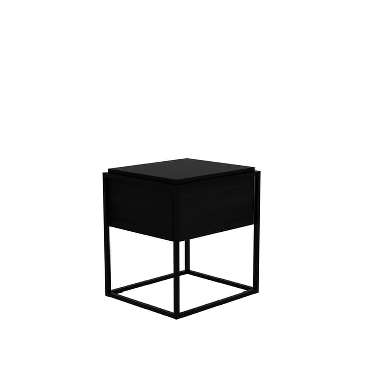 Mesita de noche Monolit, Roble negro 1 cajón-Negro metal Ethnicraft