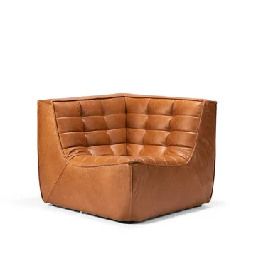 Módulo de esquina N701 recto - Cuero old saddle - Ethnicraft