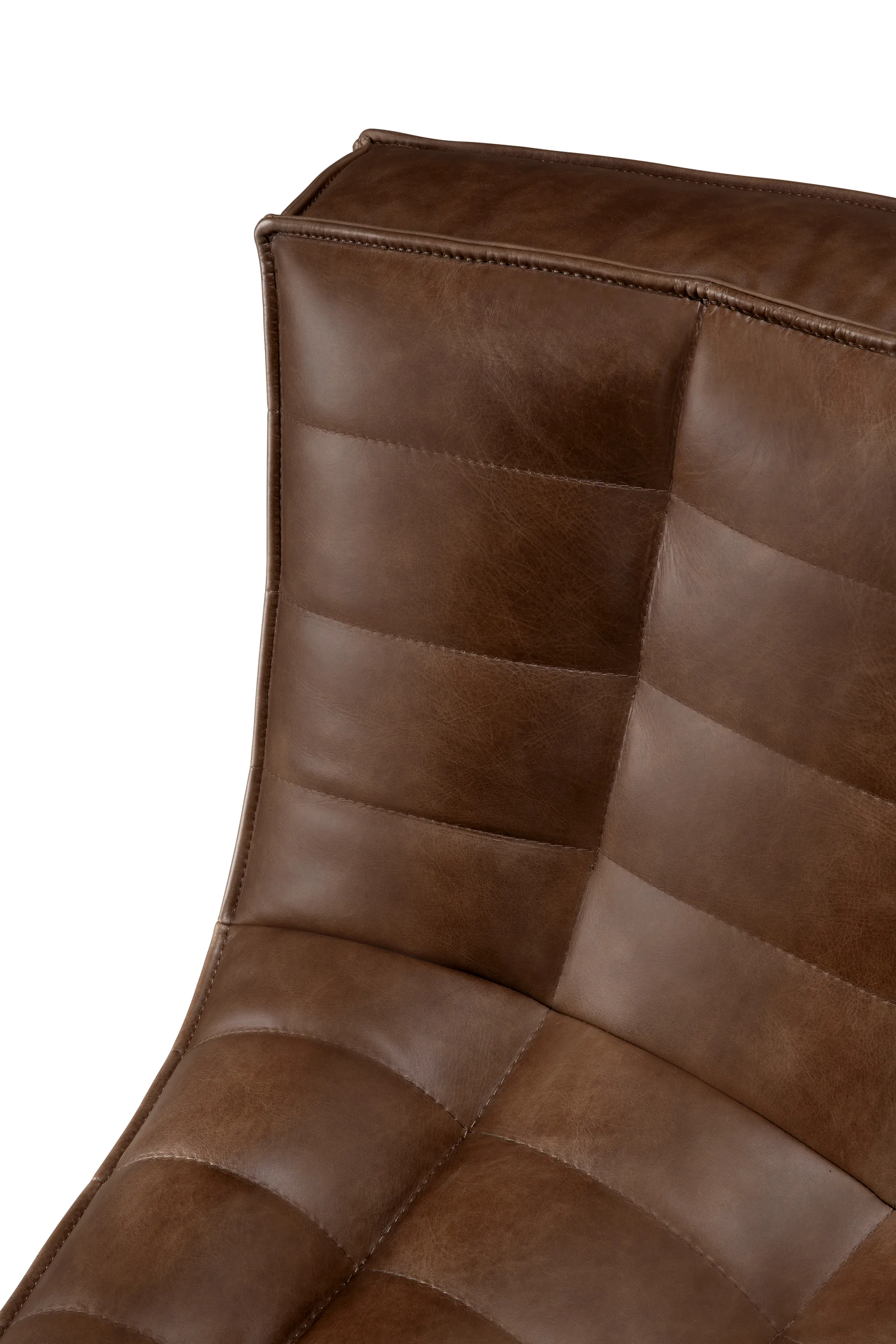 Módulo de esquina N701, redondeado 45°, Cuero Chestnut Ethnicraft