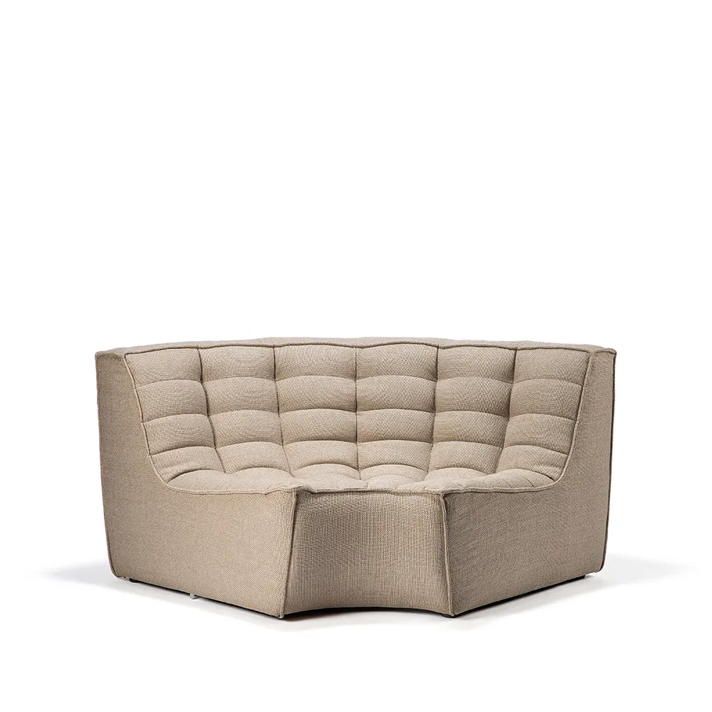 Módulo de esquina N701 redondeado 90°, Tela beige Ethnicraft