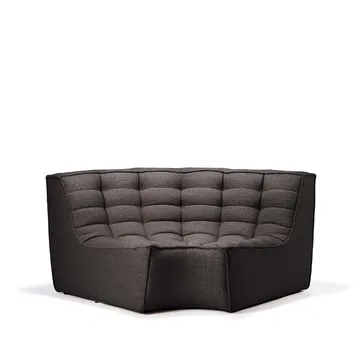 Módulo de esquina N701 redondeado 90° - Tela dark grey - Ethnicraft