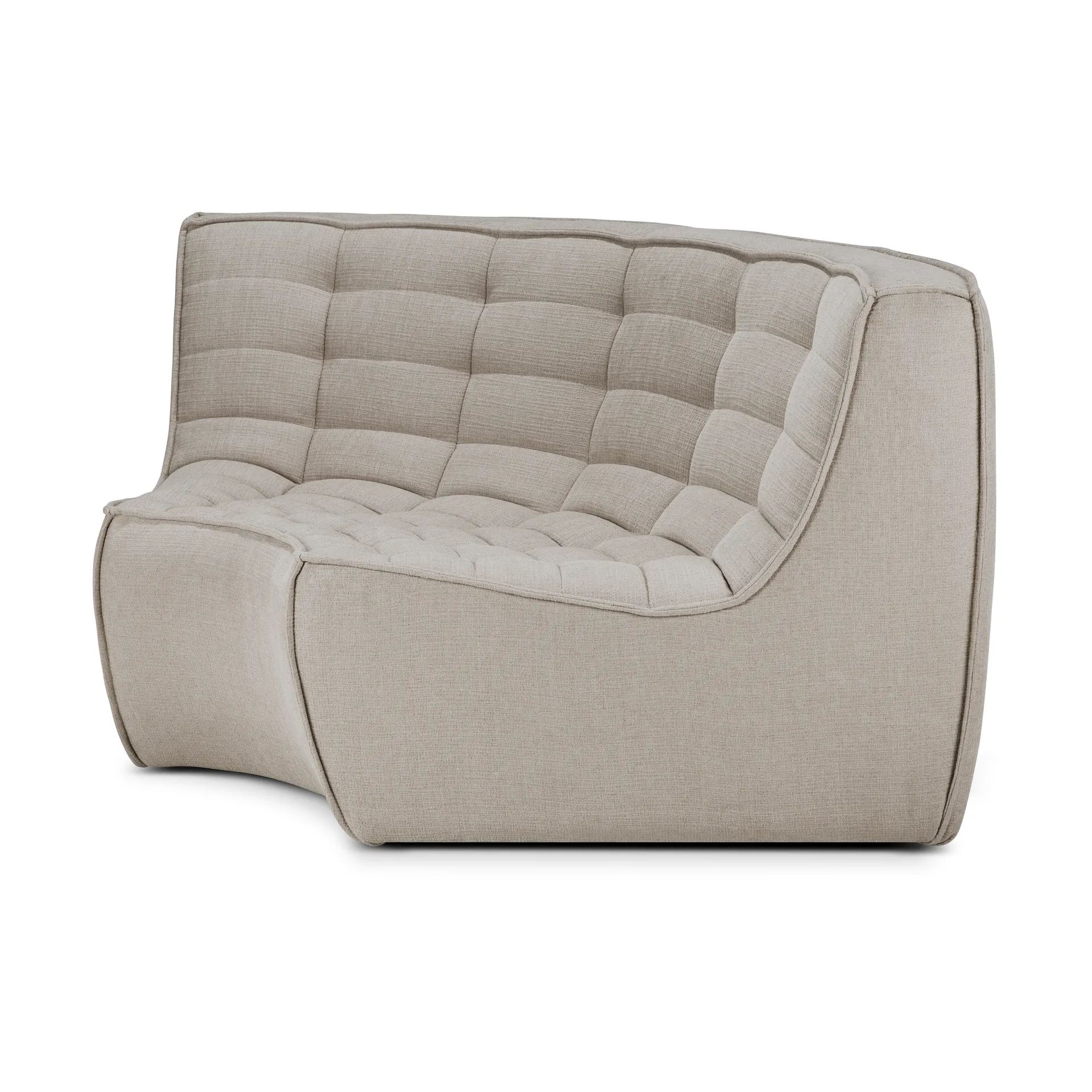 Módulo de esquina N701 redondeado 90°, Tela ecru beige Ethnicraft