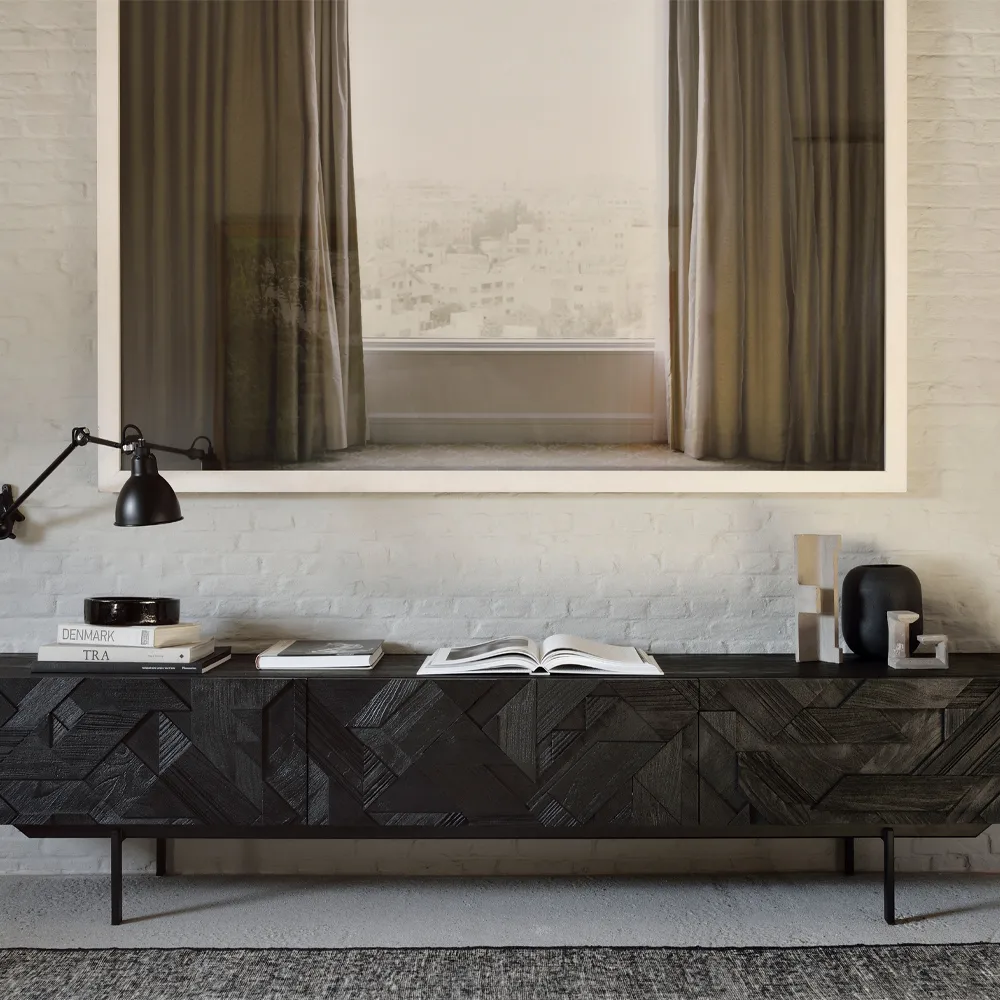 Mueble multimedia Graphic, Black 242 cm Ethnicraft