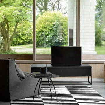Mueble multimedia Monolit 140x45 cm - Oak black-Black - Ethnicraft