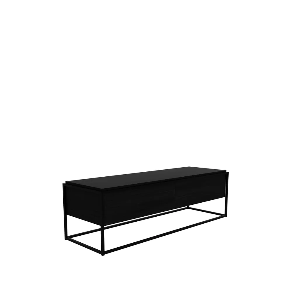Mueble multimedia Monolit 140x45 cm, Oak black-Black Ethnicraft