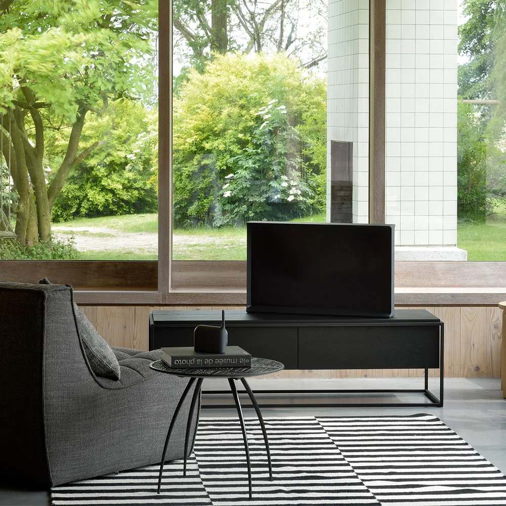 Mueble multimedia Monolit 140x45 cm, Oak-Black Ethnicraft