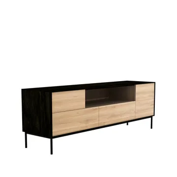 Mueble multimedia Whitebird - Roble negro-Patas metálicas negras - Ethnicraft