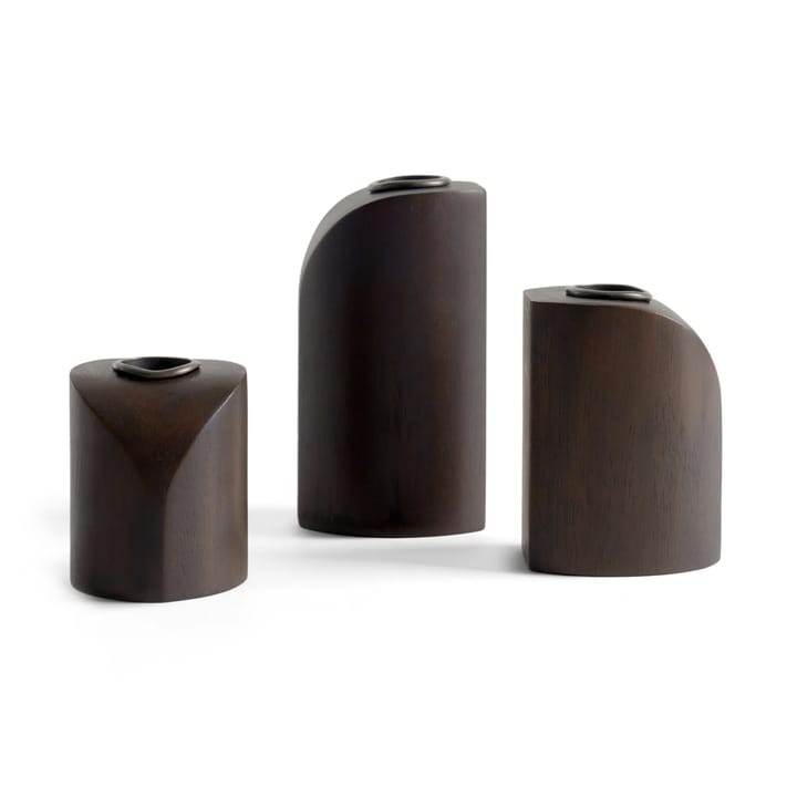 Portavelas PI, 3 piezas - Caoba teñida de marrón oscuro - Ethnicraft
