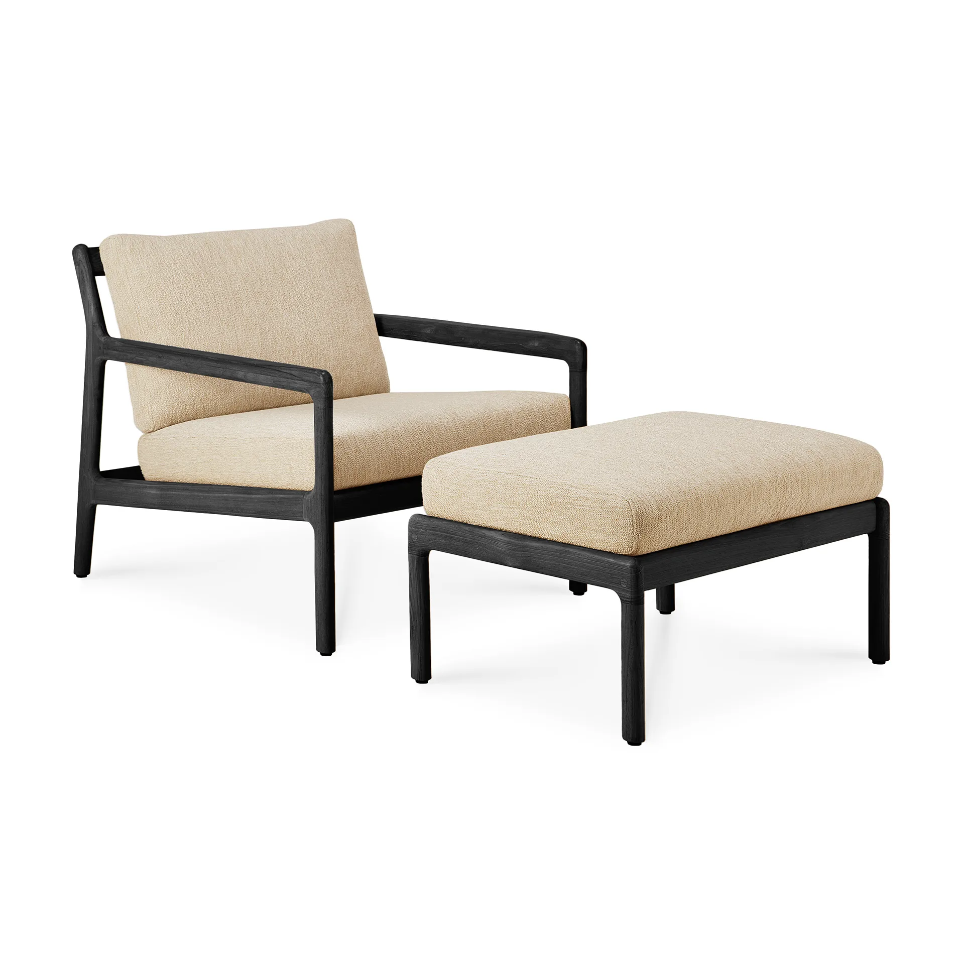 Puf Jack outdoor teca lacado negro, Natural Ethnicraft