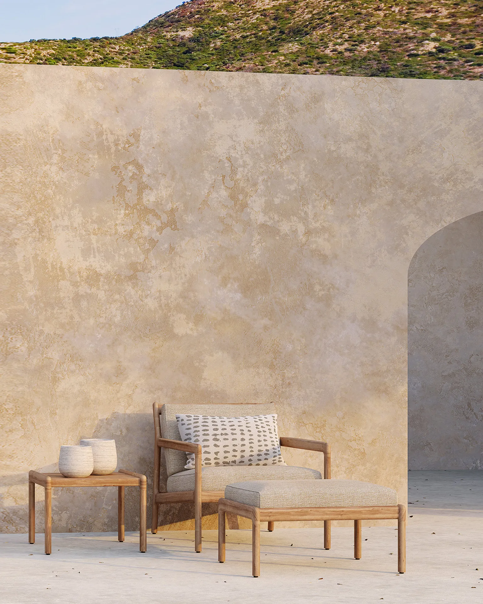 Reposapiés Jack outdoor teak, Natural Ethnicraft