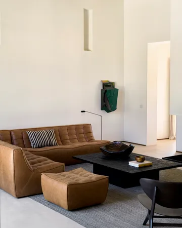 Reposapiés N701 70x70 cm - Anilina cuero brown - Ethnicraft