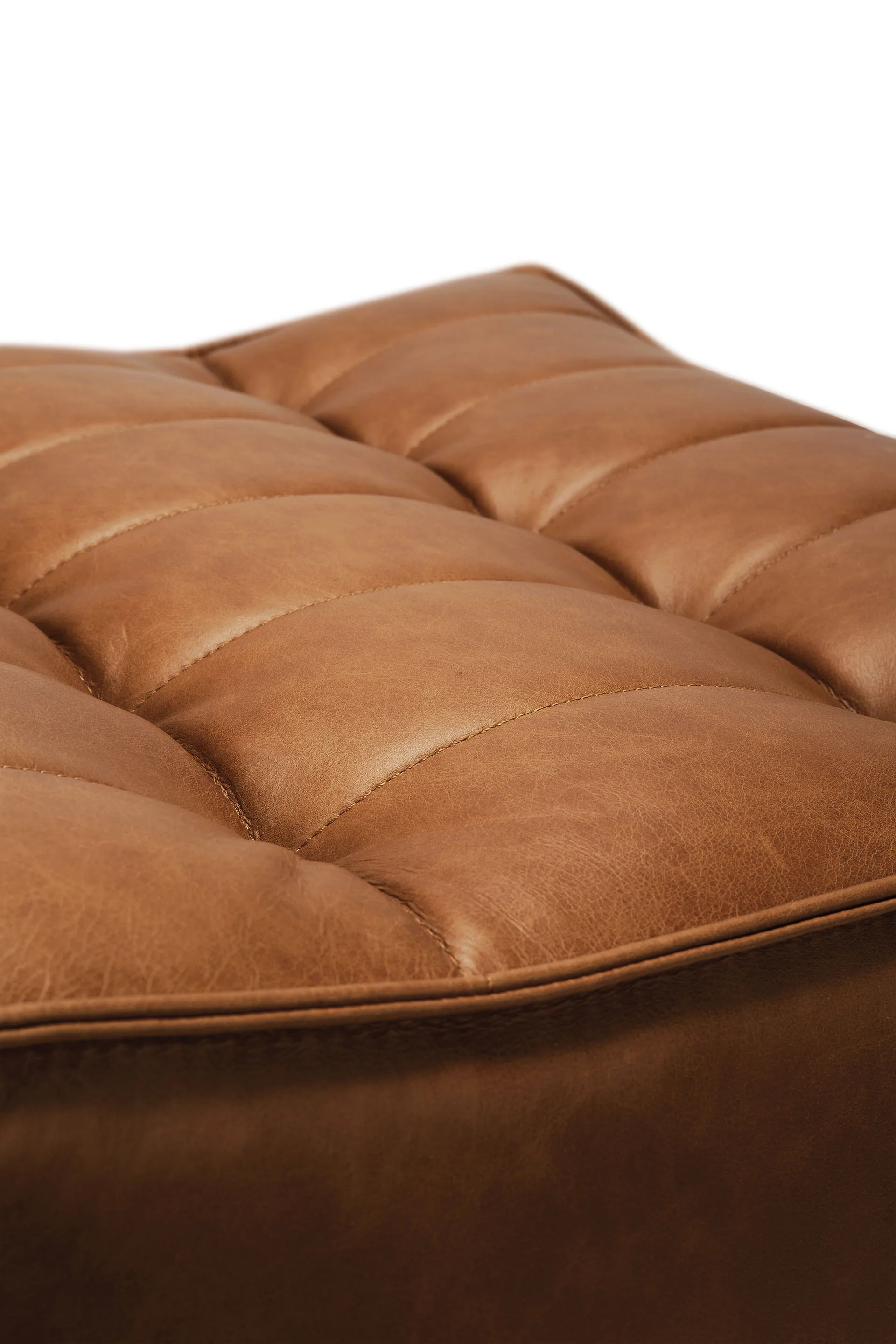 Reposapiés N701 70x70 cm, Anilina cuero brown Ethnicraft
