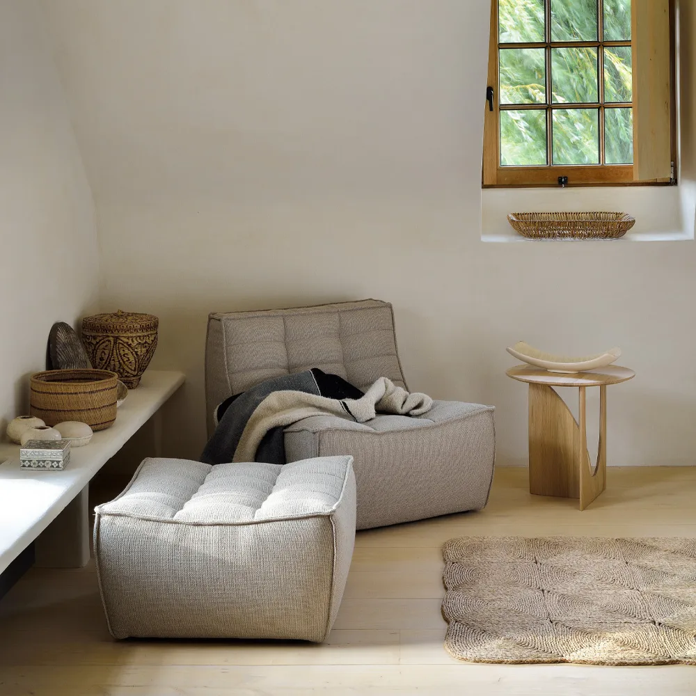 Reposapiés N701 70x70 cm, Beige Ethnicraft