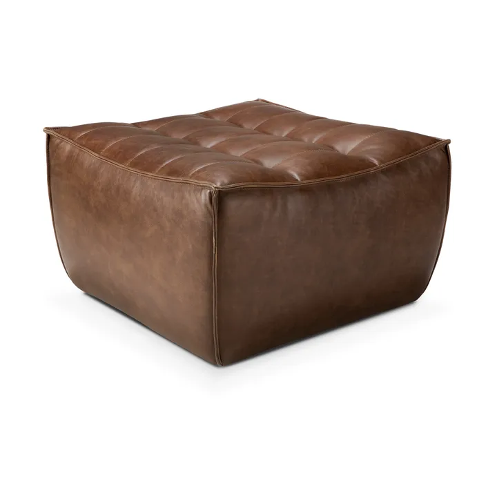 Reposapiés N701 70x70 cm - Cuero Chestnut - Ethnicraft