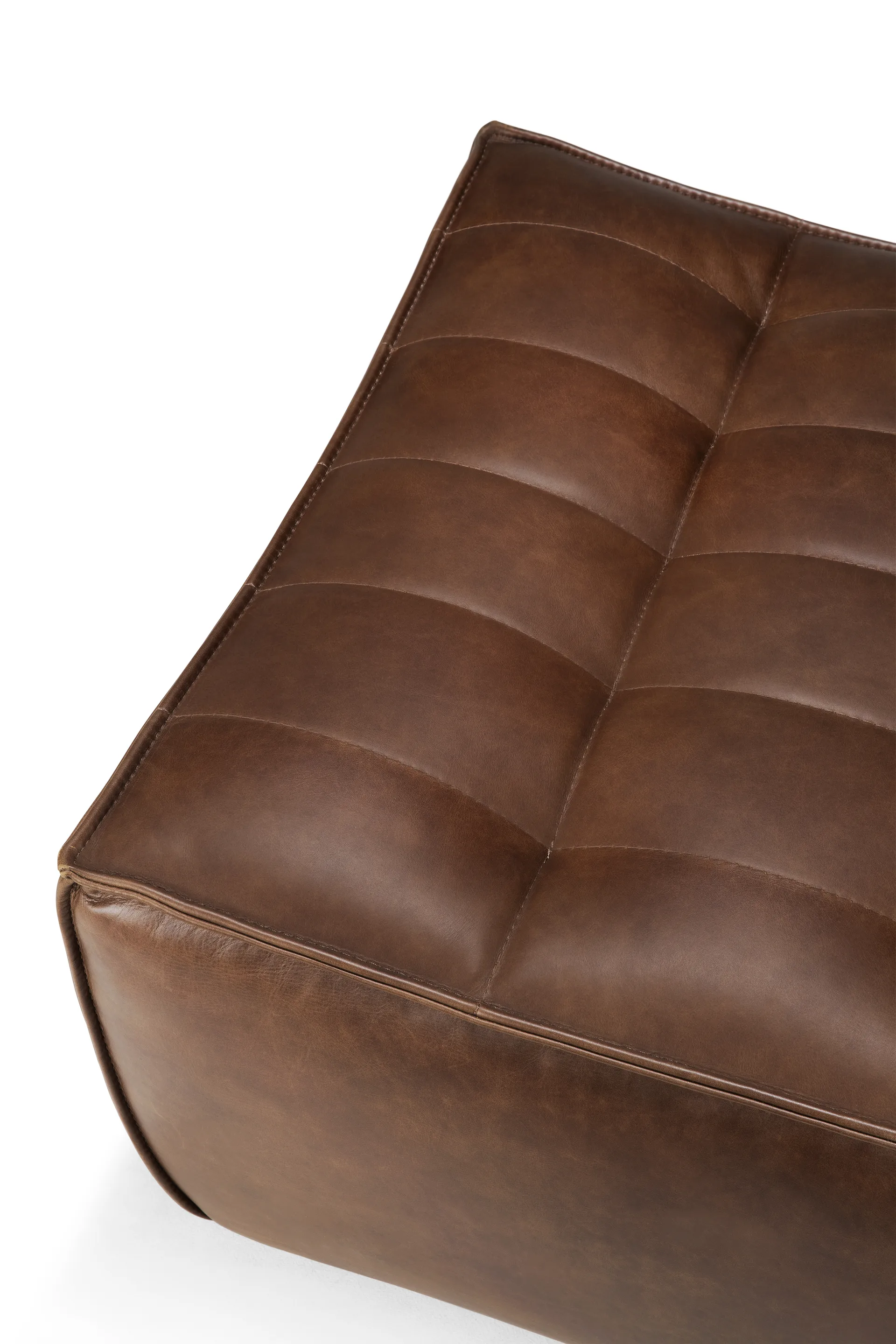 Reposapiés N701 70x70 cm, Cuero Chestnut Ethnicraft