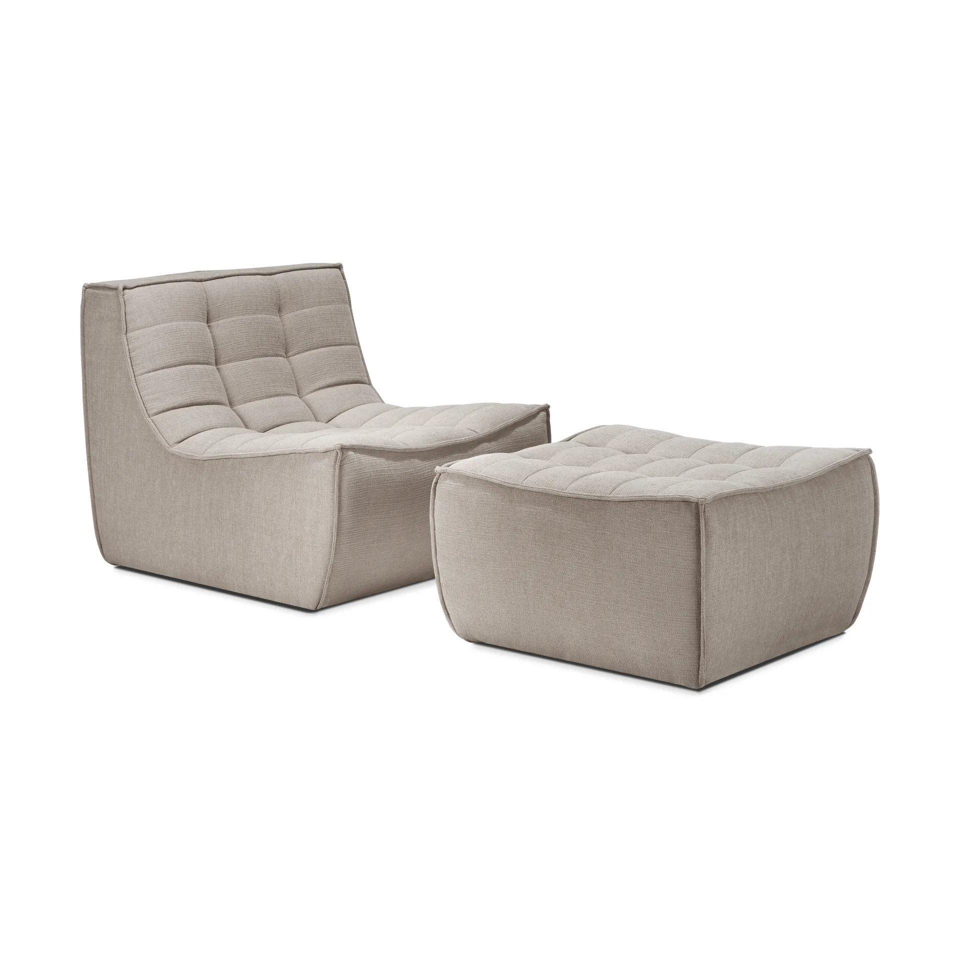 Reposapiés N701 70x70 cm, Tela ecru beige Ethnicraft