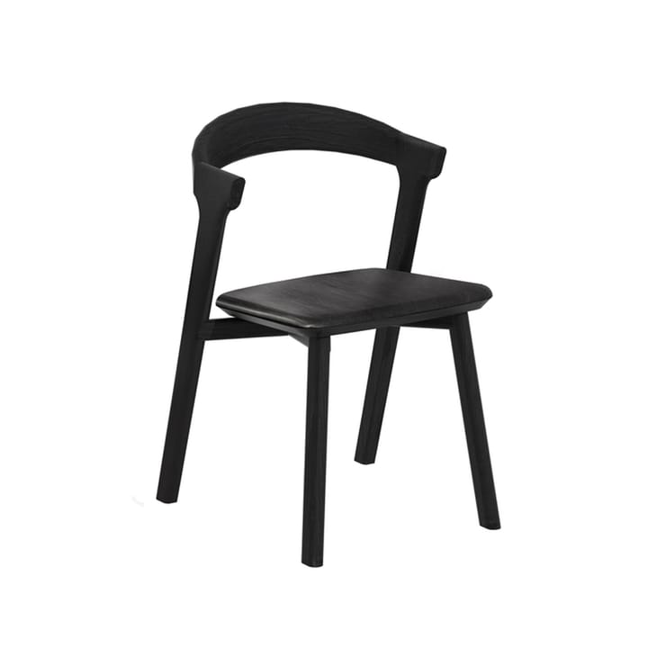 Silla con asiento de cuero Bok  - Roble teñido negro-cuero negro - Ethnicraft
