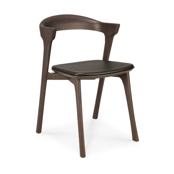 Silla con asiento de cuero Bok  - Roble tintado marrón-cuero marrón - Ethnicraft