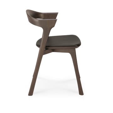 Silla con asiento de cuero Bok  - Roble tintado marrón-cuero marrón - Ethnicraft