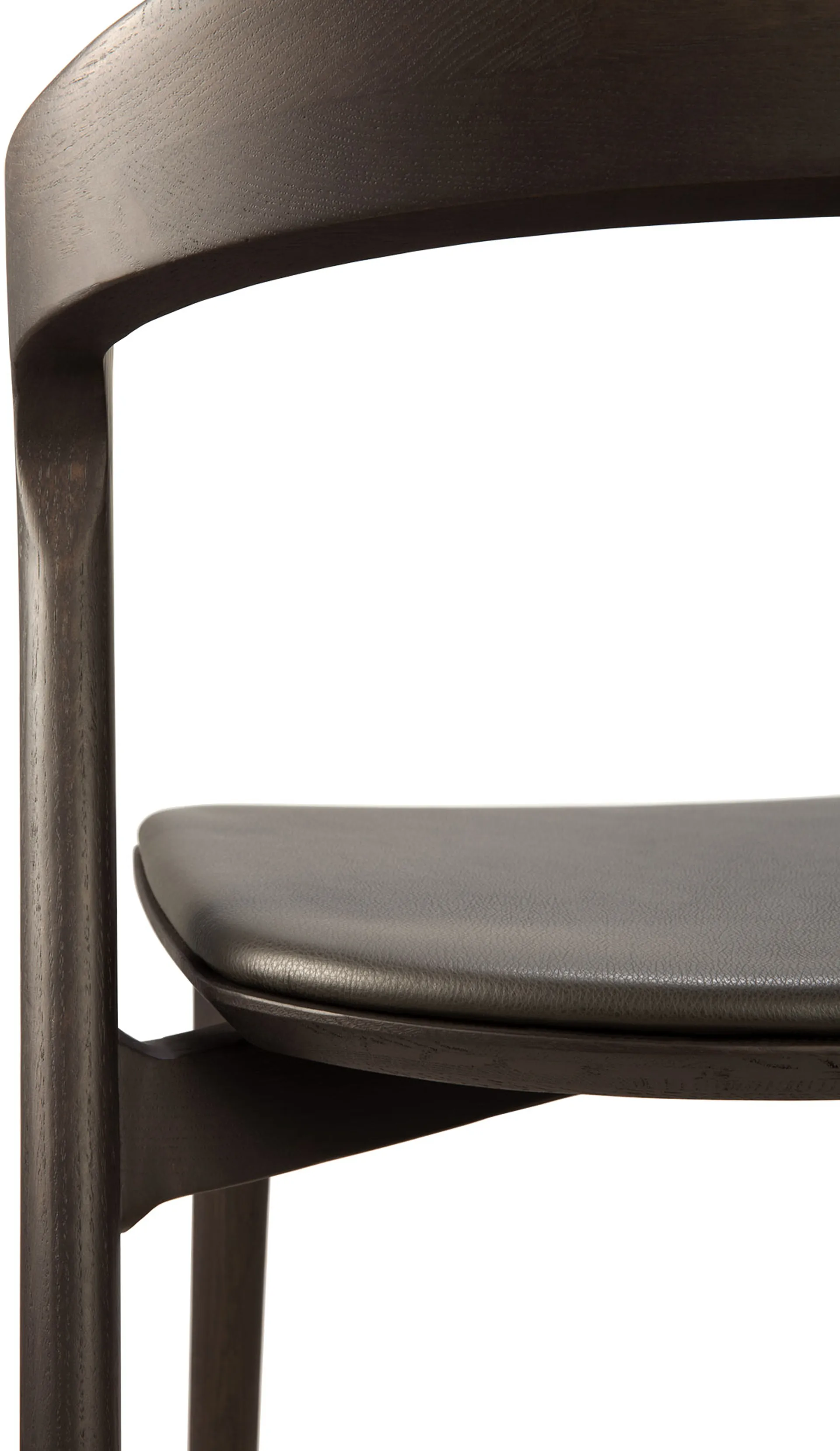 Silla con asiento de cuero Bok , Roble tintado marrón-cuero marrón Ethnicraft