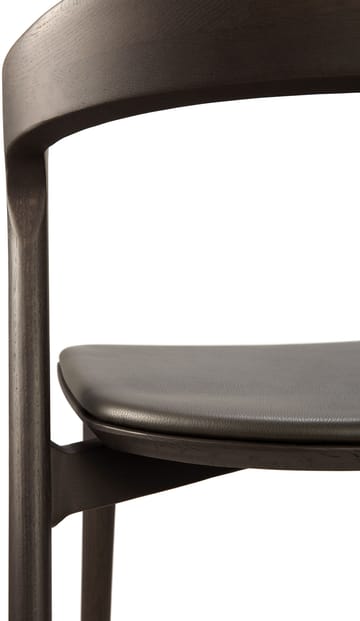 Silla con asiento de cuero Bok  - Roble tintado marrón-cuero marrón - Ethnicraft