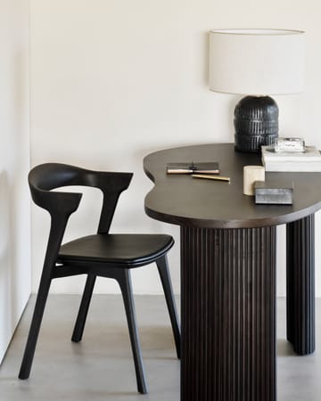 Silla con asiento de cuero Bok  - Roble tintado marrón-cuero marrón - Ethnicraft
