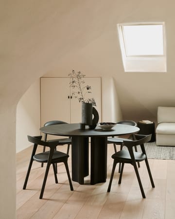 Silla con asiento de cuero Bok  - Roble tintado marrón-cuero marrón - Ethnicraft