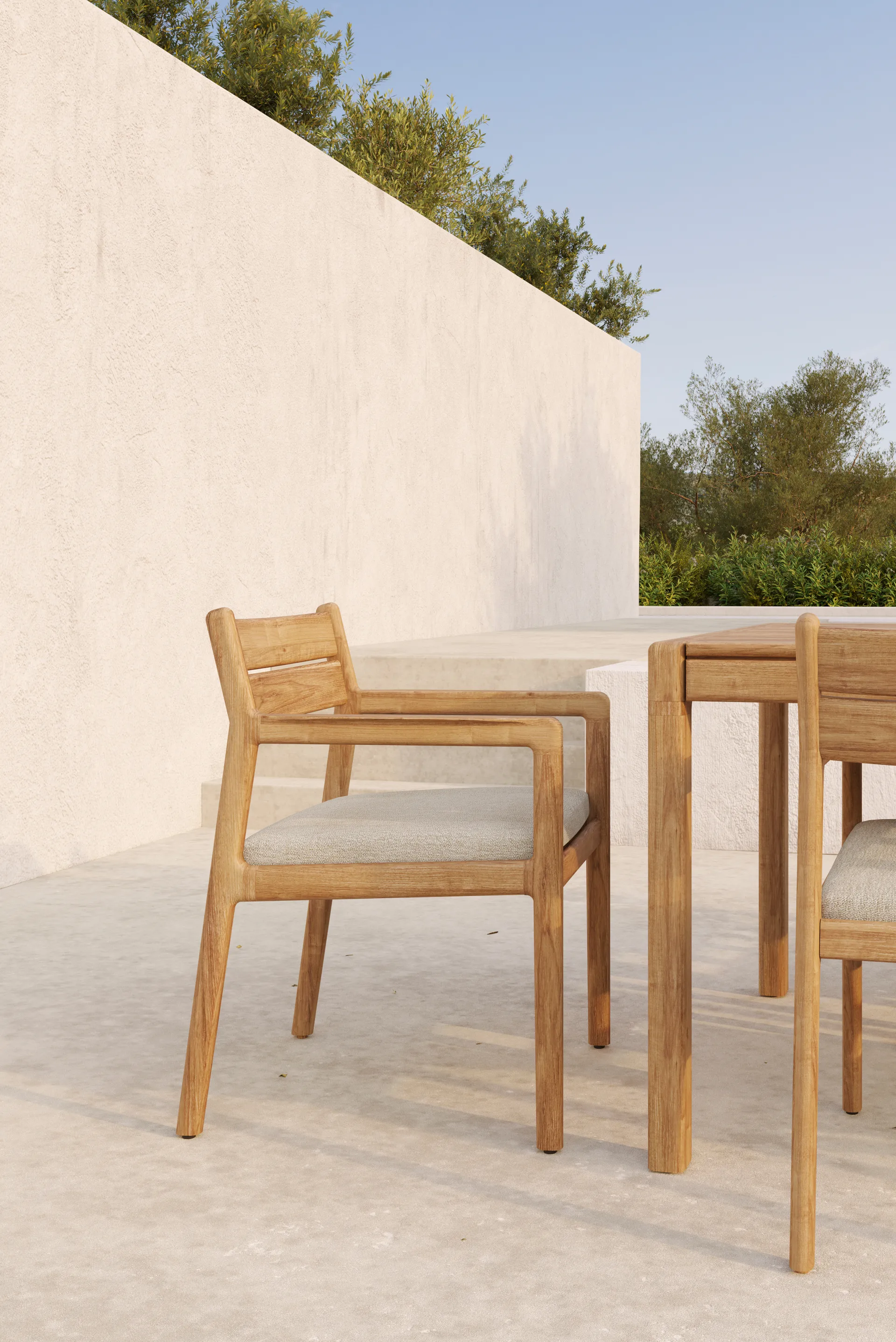 Silla con reposabrazos Jack Outdoor Dining, Natural Ethnicraft