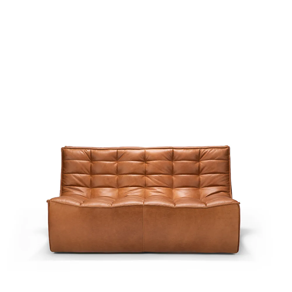 Sofá de 2 plazas N701, Cuero old saddle brown Ethnicraft