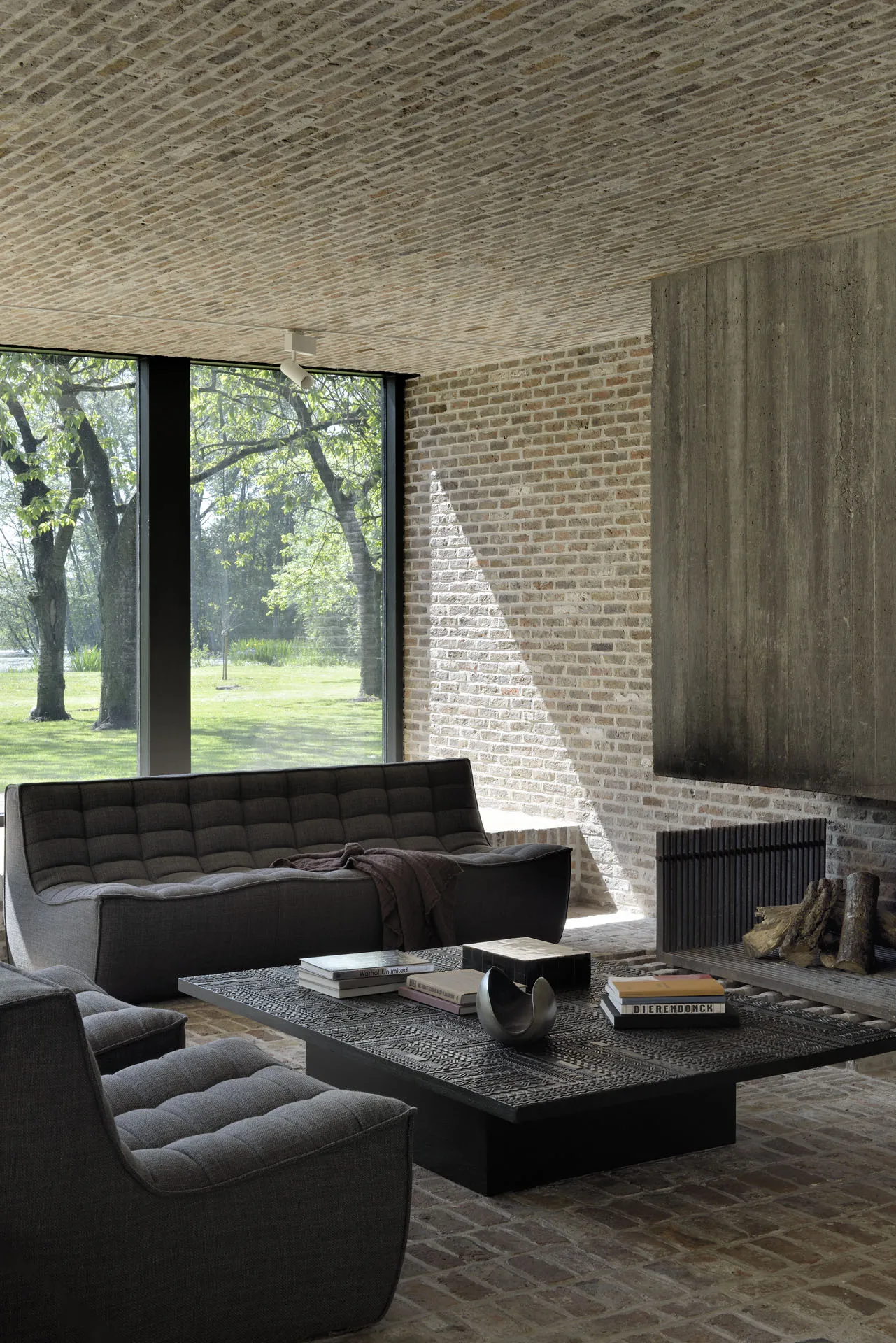 Sofá de 3 plazas N701, Tela dark grey Ethnicraft