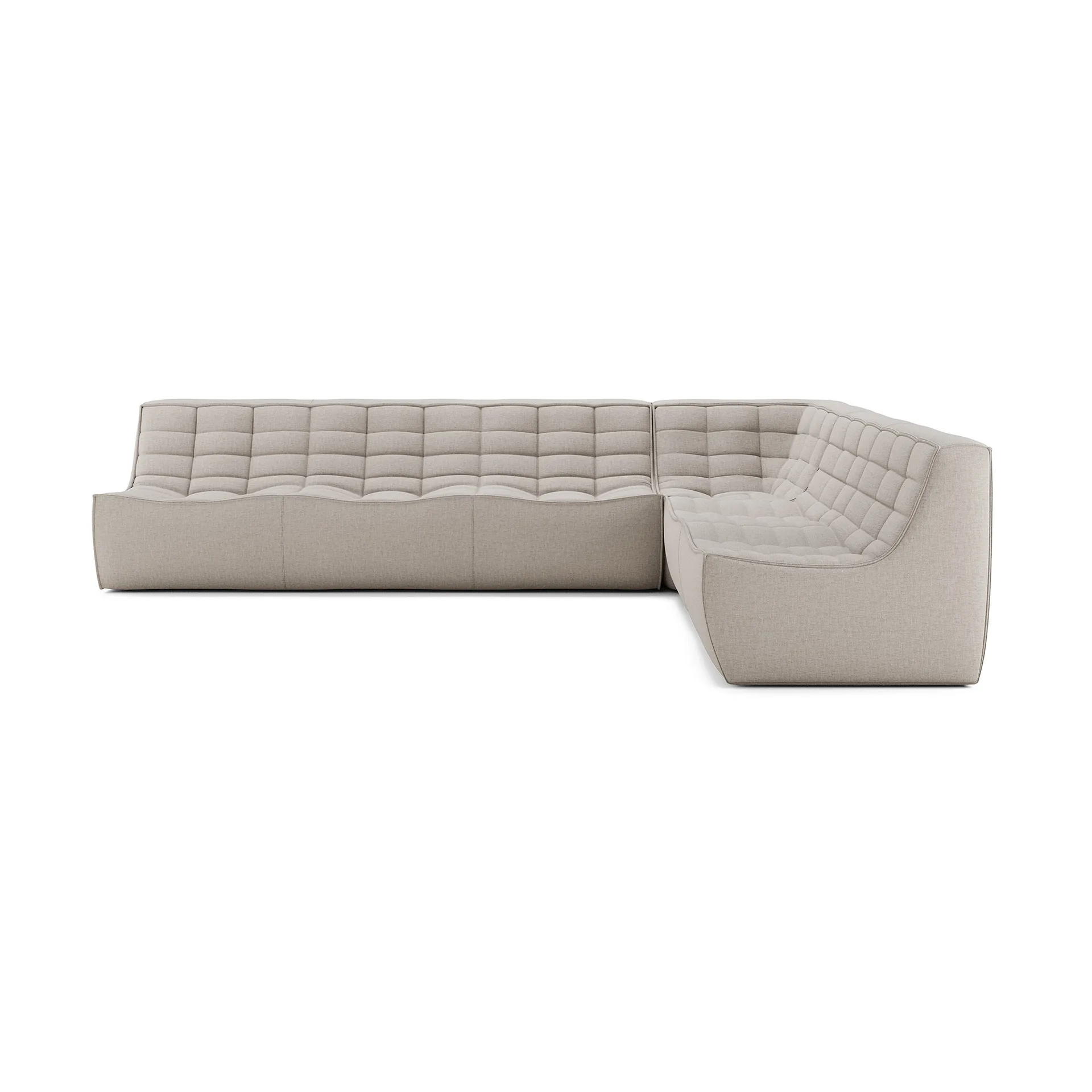 Sofá esquinero modular N701 de esquina recta, tela Beige, 301x231 cm,  Ethnicraft