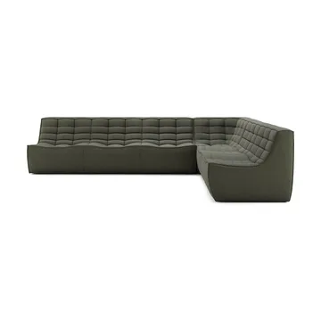 Sofá esquinero modular N701 de esquina recta, tela Moss Eco, 301x231 cm - Ethnicraft