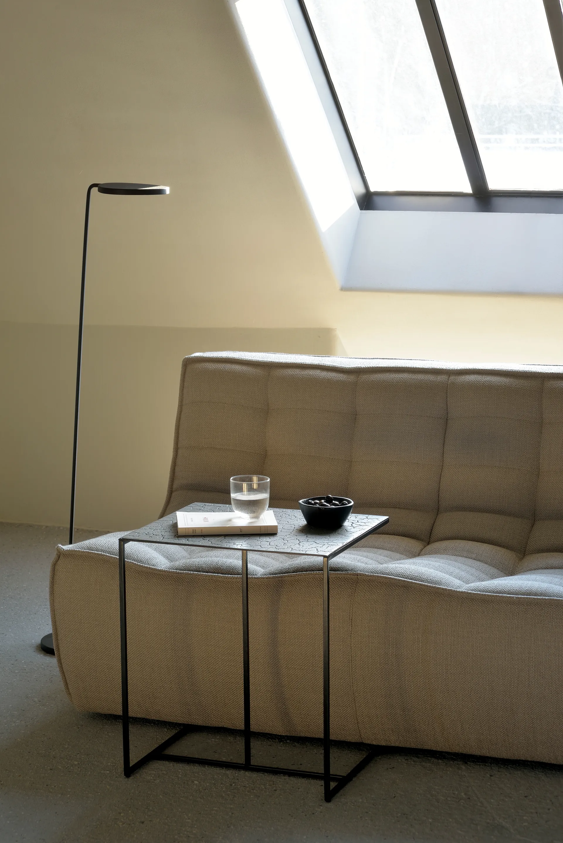 Sofá esquinero modular N701 esquina redondeada, tela Beige, 330x260 cm Ethnicraft