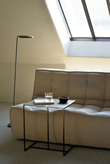 Sofá esquinero modular N701 esquina redondeada, tela Beige, 330x260 cm - Ethnicraft