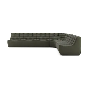 Sofá esquinero modular N701 esquina redondeada, tela Moss Eco, 330x260 cm - Ethnicraft