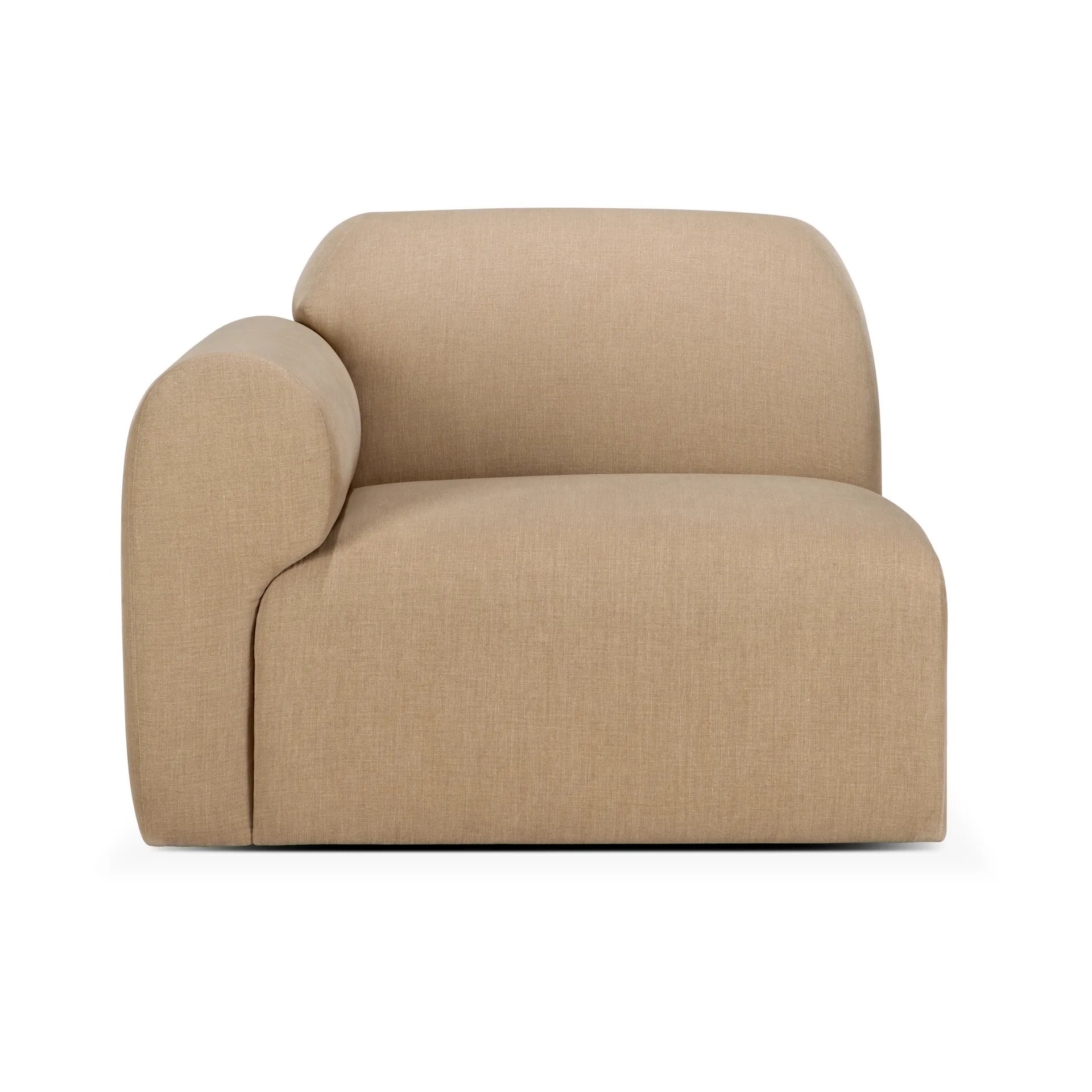 Sofá modular Bulky, módulo terminal con reposabrazos derecho, Sepia claro Ethnicraft