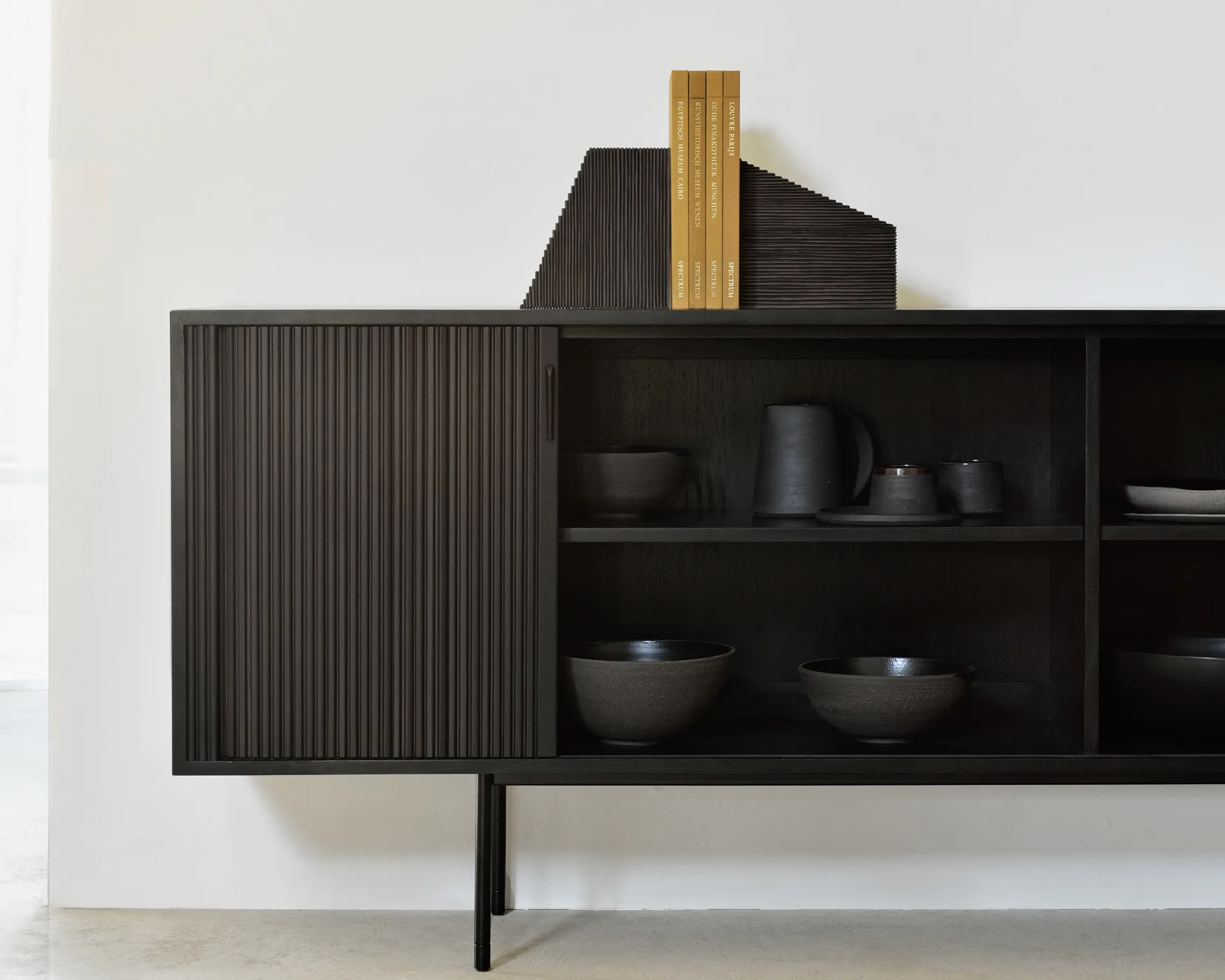 Sujetalibros Grooves, 2-packkkk, Mahogany dark brown Ethnicraft