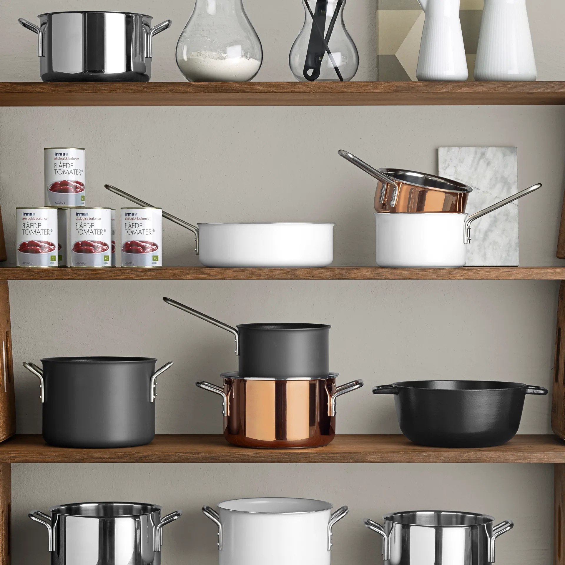 Batería de cocina Eva Trio, acero inoxidable, set de 4 Eva Solo