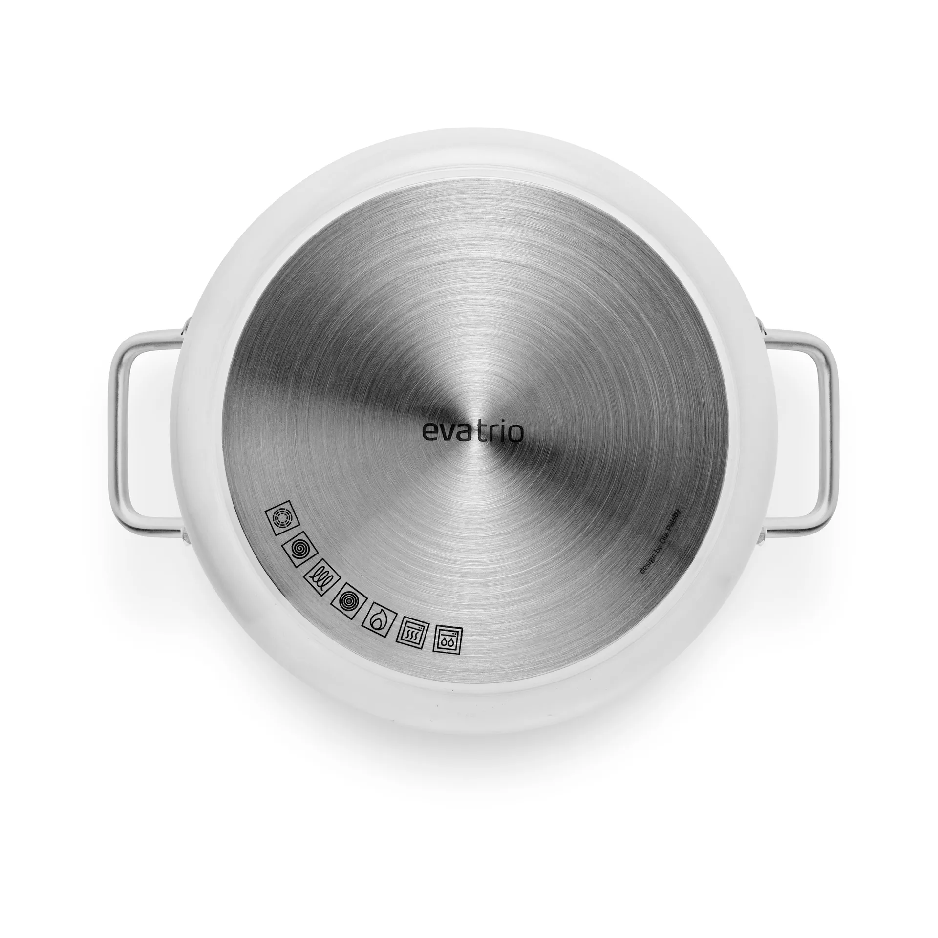 Juego de ollas cerámicas Eva Trio White Line Slip-Let, 3 piezas, Acero inoxidable Eva Solo