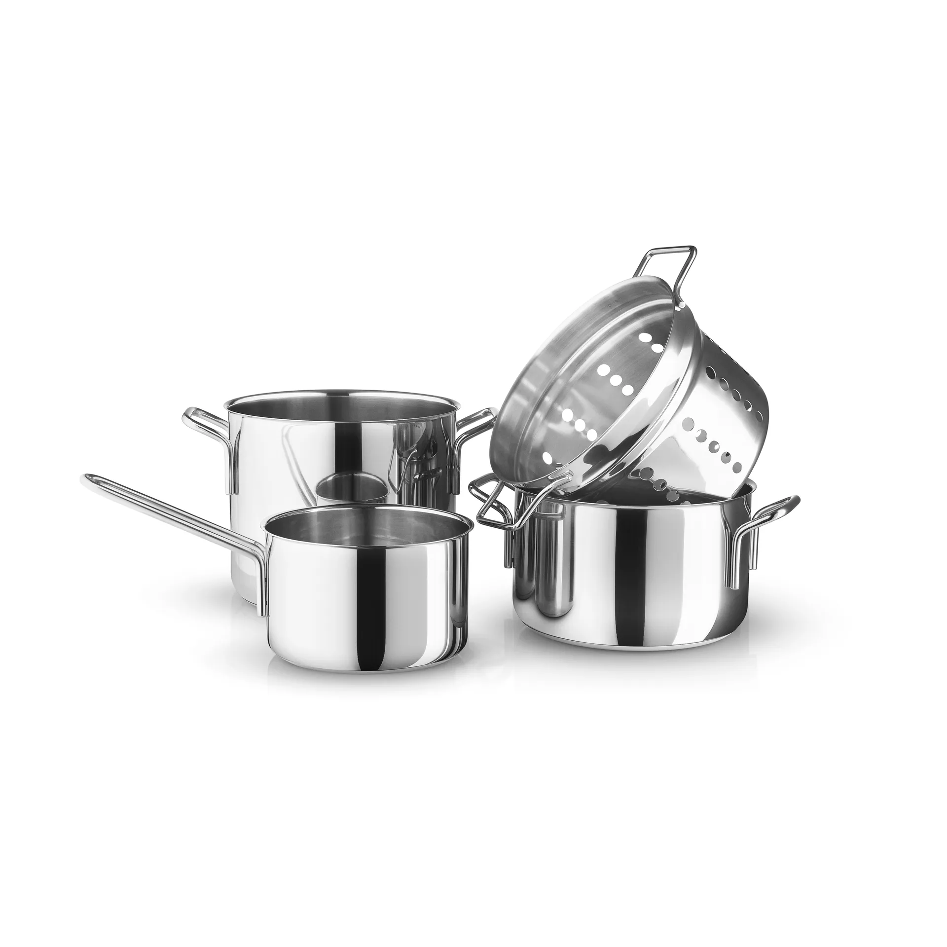 Juego de ollas Eva Trio Stainless Steel, 4 piezas, Acero inoxidable Eva Solo