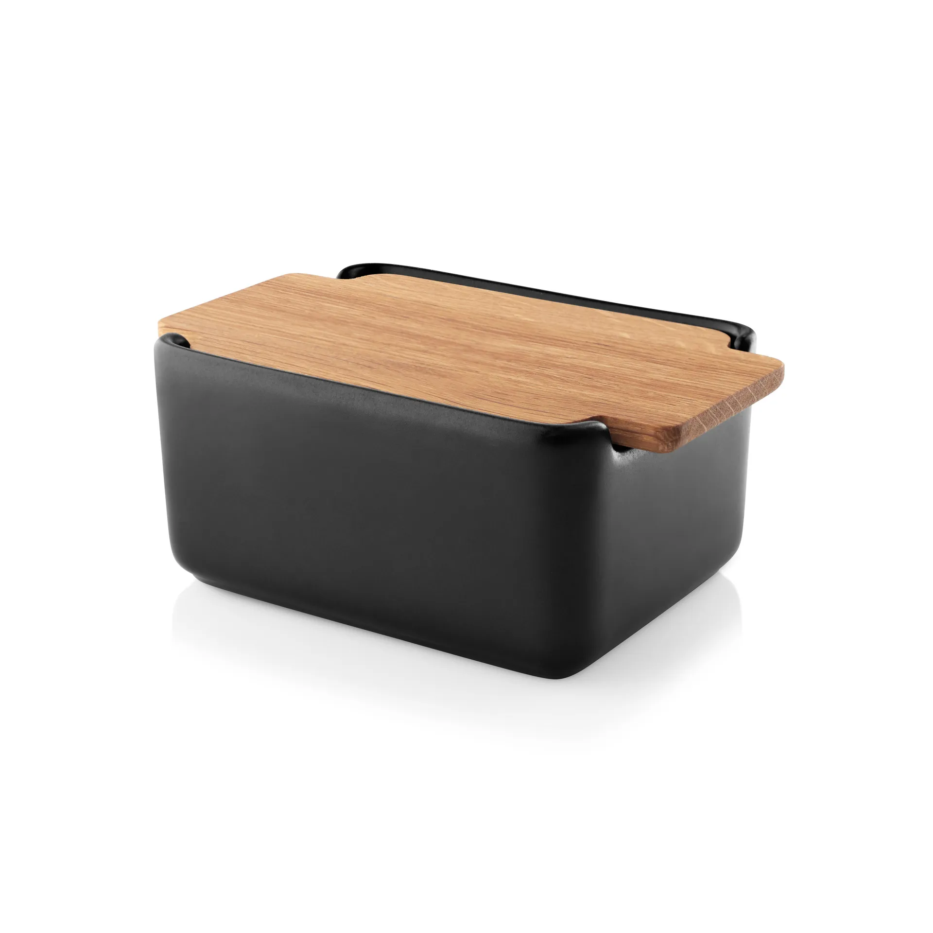 Mantequillera Nordic kitchen tapa de roble 10x15 cm, negro Eva Solo