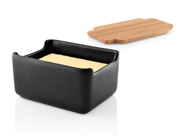 Mantequillera Nordic kitchen tapa de roble 10x15 cm, negro Eva Solo