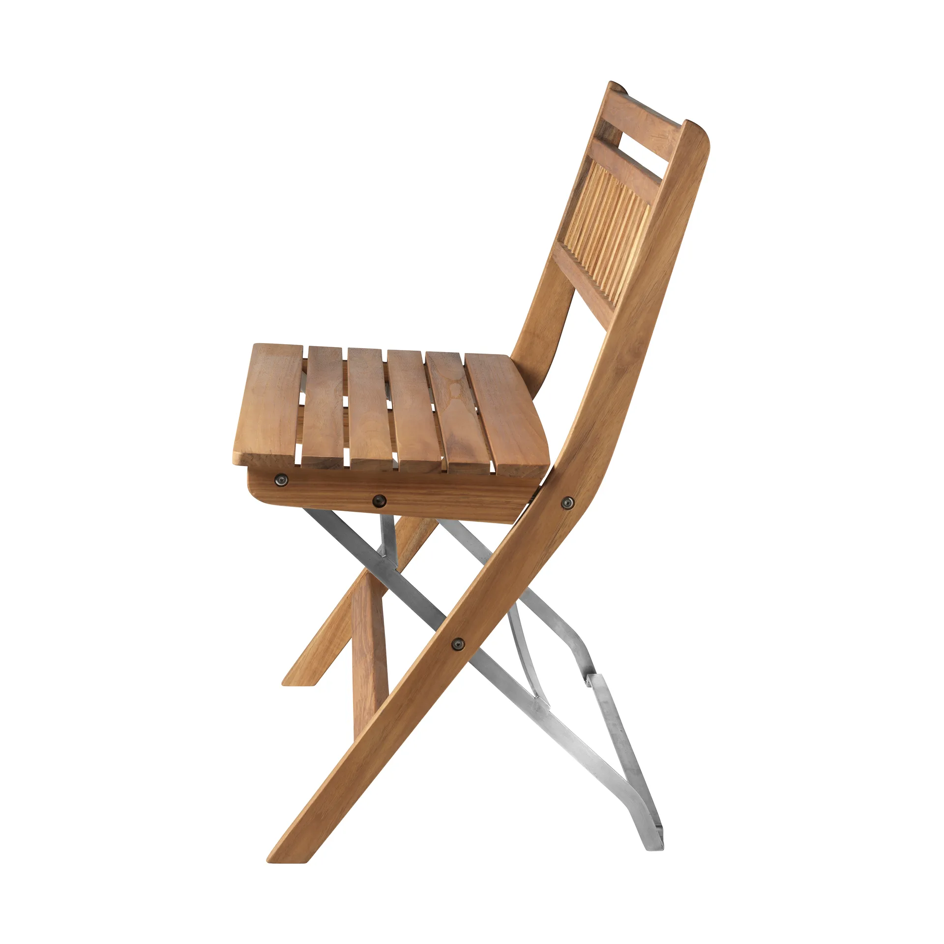 Banco de exterior M24 Lilleø, Teak-acero inoxidable FDB Møbler