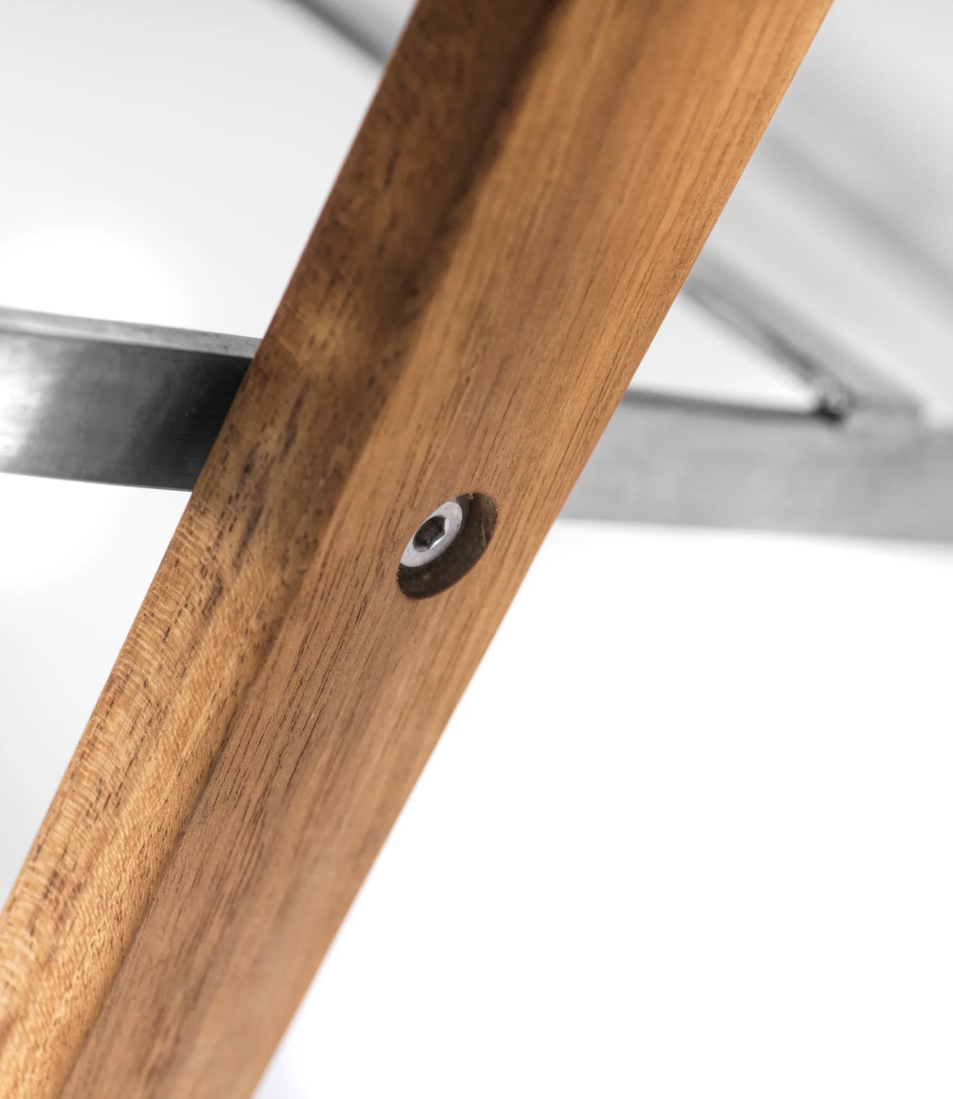 Banco de exterior M24 Lilleø, Teak-acero inoxidable FDB Møbler