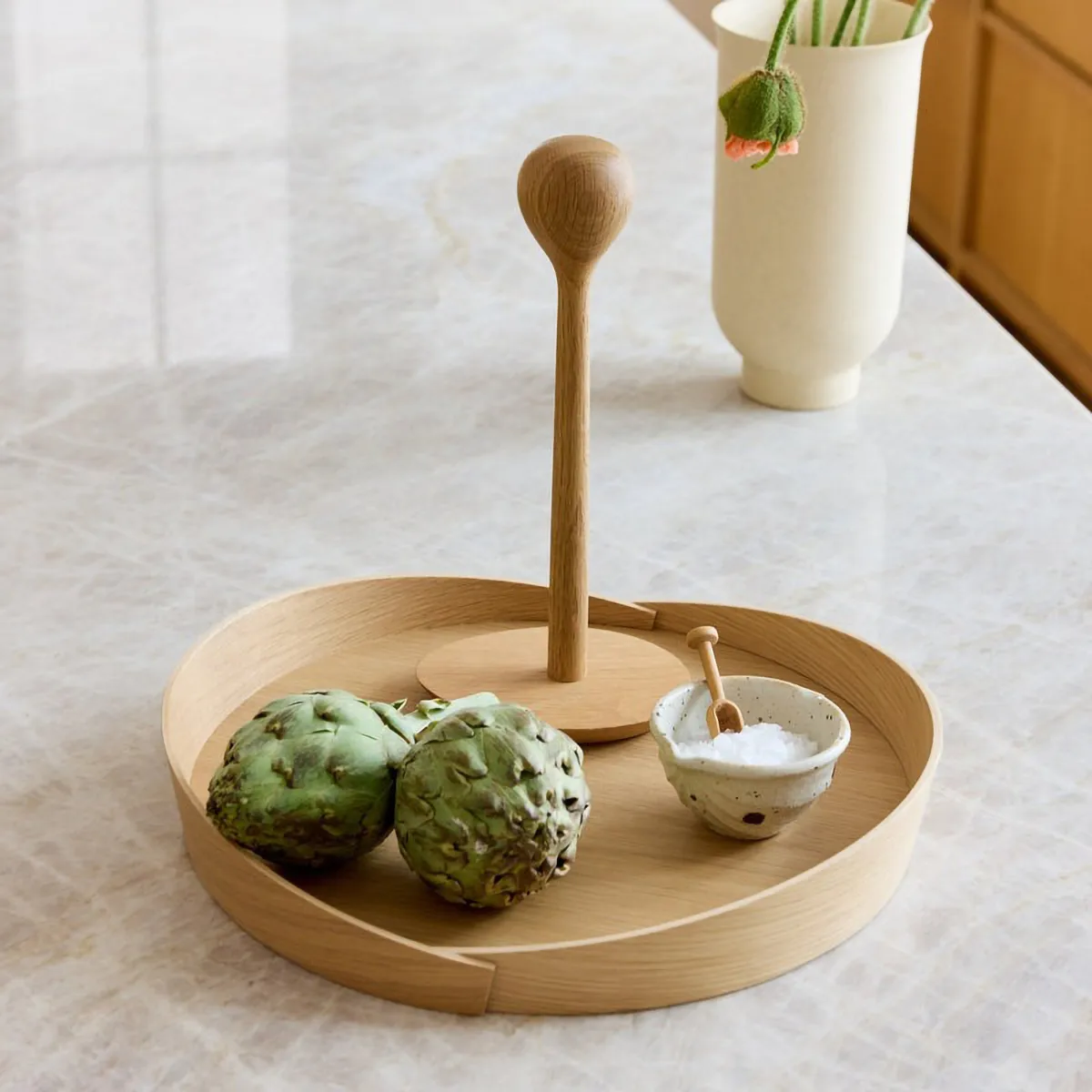 Bandeja V43 Top Ø38 cm, Roble lacado FDB Møbler