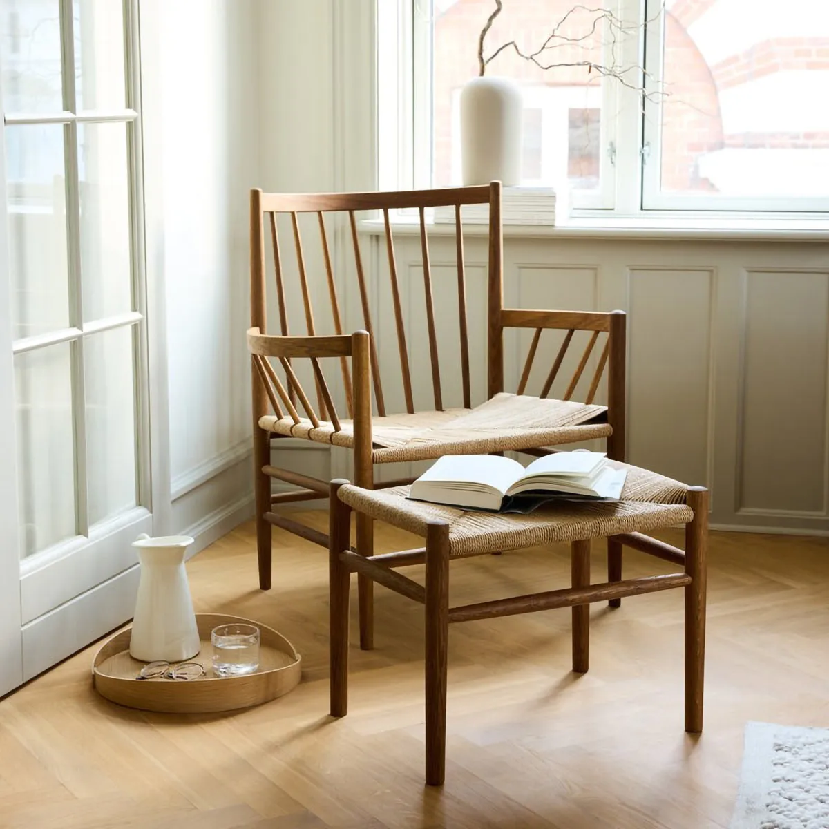 Bandeja V43 Top Ø38 cm, Roble lacado FDB Møbler